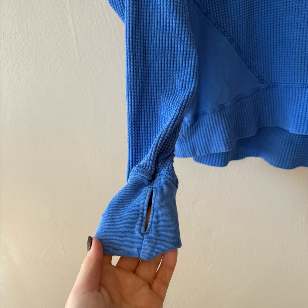 Aerie Blue Waffle Knit Top - Picture 2 of 4